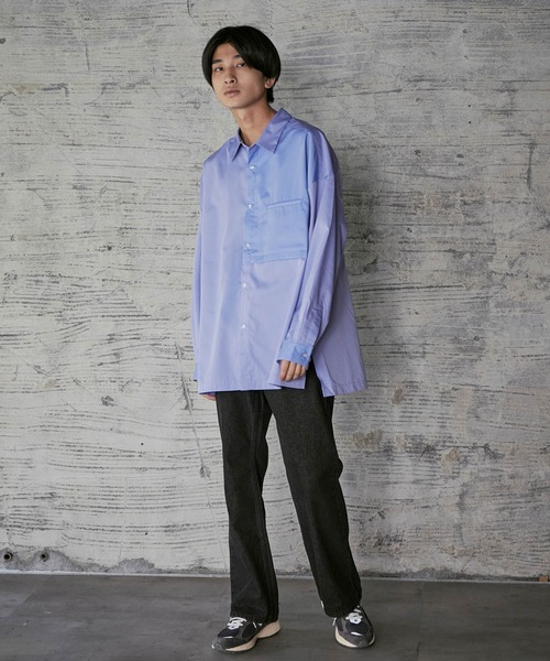iisy（イージー）の「iisy / ルーズバイカラーレギュラーシャツ（シャツ/ブラウス・メンズ・ブルー/ブルー系その他4/ライトグレー・S/L/M）」の14枚目の写真