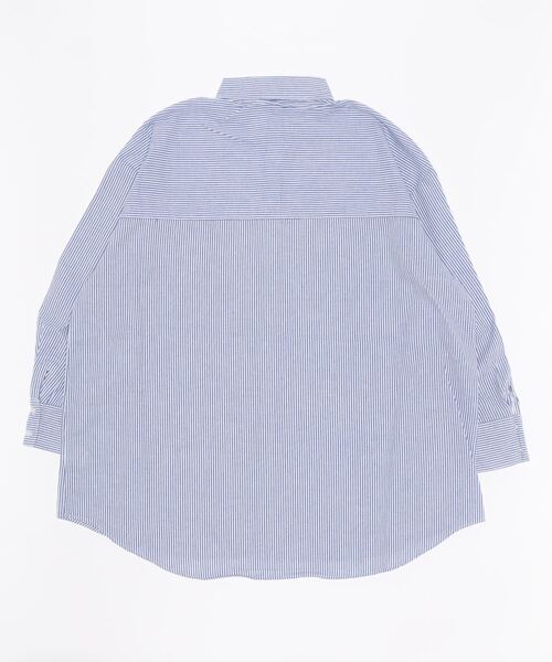 KOBE LETTUCE（コウベレタス）の「ストライプビッグシャツ（シャツ/ブラウス・レディース・マスタード/ピンク/グリーン/パープル/ブルー・FREE）」の6枚目の写真