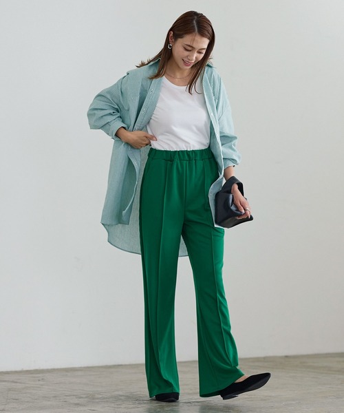 KOBE LETTUCE（コウベレタス）の「ストライプビッグシャツ（シャツ/ブラウス・レディース・マスタード/ピンク/グリーン/パープル/ブルー・FREE）」の13枚目の写真