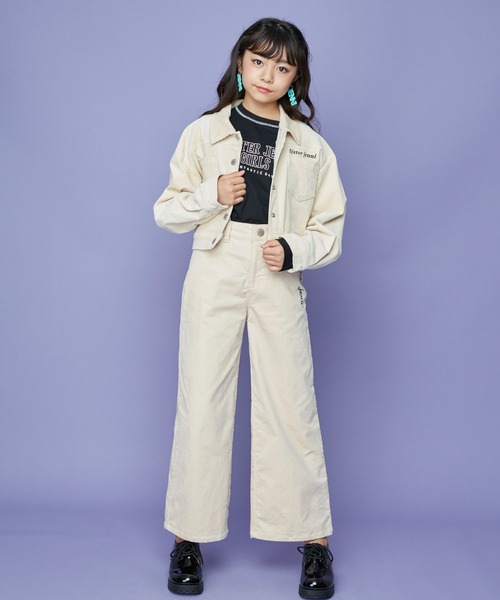 SISTER JENNI（SISTER JENNI）の「ネームパッチコーデュロイGジャン（デニムジャケット・キッズ・ベージュ/サックスブルー/ピンク・130cm/140cm/150cm/160cm）」の21枚目の写真