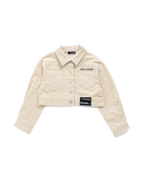 SISTER JENNI（SISTER JENNI）の「ネームパッチコーデュロイGジャン（デニムジャケット・キッズ・ベージュ/サックスブルー/ピンク・130cm/140cm/150cm/160cm）」の4枚目の写真