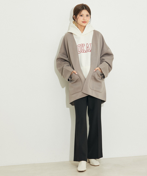 vis-`a-vis（ビサビ）の「【WEB限定】【洗える】フレアパンツ（スラックス・レディース・チャコールグレー/ダークブラウン/ピンク系その他2/ブラック/キナリ・L/SS/M/S）」の10枚目の写真