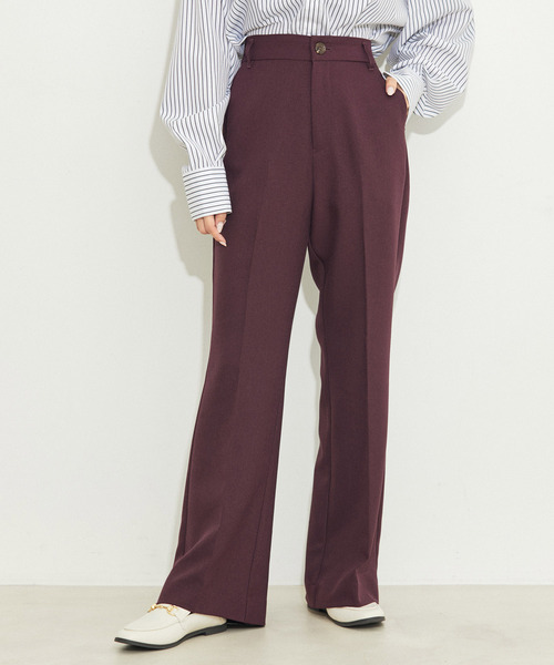 vis-`a-vis（ビサビ）の「【WEB限定】【洗える】フレアパンツ（スラックス・レディース・チャコールグレー/ダークブラウン/ピンク系その他2/ブラック/キナリ・L/SS/M/S）」の11枚目の写真