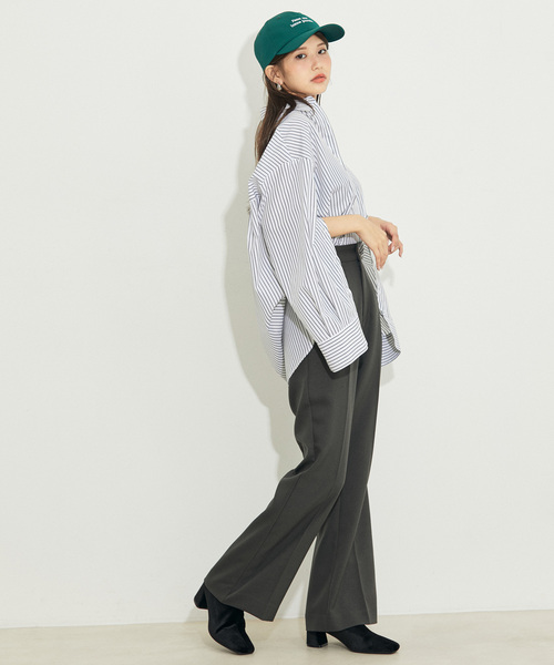 vis-`a-vis（ビサビ）の「【WEB限定】【洗える】フレアパンツ（スラックス・レディース・チャコールグレー/ダークブラウン/ピンク系その他2/ブラック/キナリ・L/SS/M/S）」の13枚目の写真