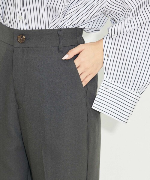 vis-`a-vis（ビサビ）の「【WEB限定】【洗える】フレアパンツ（スラックス・レディース・チャコールグレー/ダークブラウン/ピンク系その他2/ブラック/キナリ・L/SS/M/S）」の20枚目の写真