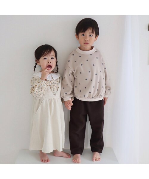 apres les cours（アプレレクール）の「WEB限定 レース付き後ろリボンジャンスカ（ジャンパースカート・キッズ・アイボリー/ミント・90/100/110/120/80/130）」の6枚目の写真