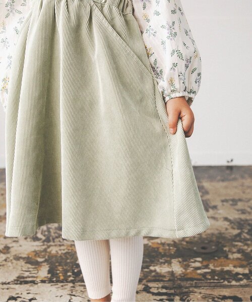 apres les cours（アプレレクール）の「WEB限定 レース付き後ろリボンジャンスカ（ジャンパースカート・キッズ・アイボリー/ミント・90/100/110/120/80/130）」の15枚目の写真