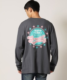 コットンUSA オーバーサイズ カレッジロゴ アメカジ ロングTシャツ
