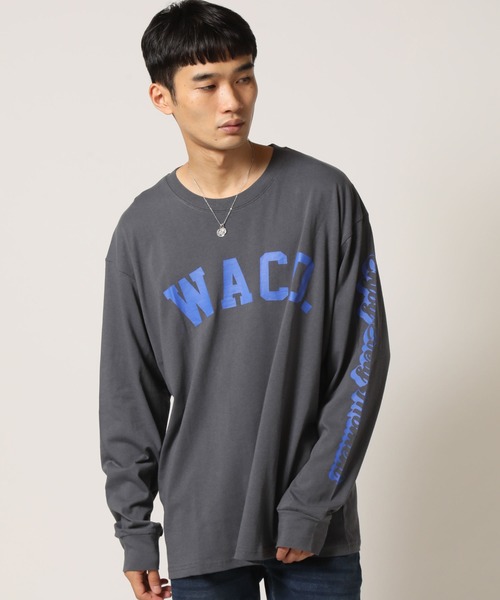ARCADE(アーケード)の「コットンUSA オーバーサイズ カレッジロゴ アメカジ ロングTシャツ(Tシャツ/カットソー・メンズ・ホワイト系1/ホワイト系2/ブラック系1/グレー系1/グレー系2/ネイビー系2/ブルー系1/ブルー系2・LL/M/L)」の6枚目の写真