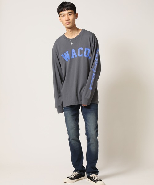 ARCADE(アーケード)の「コットンUSA オーバーサイズ カレッジロゴ アメカジ ロングTシャツ(Tシャツ/カットソー・メンズ・ホワイト系1/ホワイト系2/ブラック系1/グレー系1/グレー系2/ネイビー系2/ブルー系1/ブルー系2・LL/M/L)」の18枚目の写真