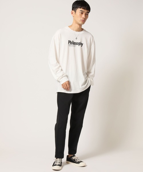 ARCADE(アーケード)の「コットンUSA オーバーサイズ カレッジロゴ アメカジ ロングTシャツ(Tシャツ/カットソー・メンズ・ホワイト系1/ホワイト系2/ブラック系1/グレー系1/グレー系2/ネイビー系2/ブルー系1/ブルー系2・LL/M/L)」の9枚目の写真