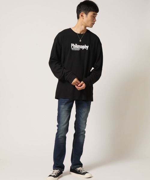 ARCADE(アーケード)の「コットンUSA オーバーサイズ カレッジロゴ アメカジ ロングTシャツ(Tシャツ/カットソー・メンズ・ホワイト系1/ホワイト系2/ブラック系1/グレー系1/グレー系2/ネイビー系2/ブルー系1/ブルー系2・LL/M/L)」の11枚目の写真