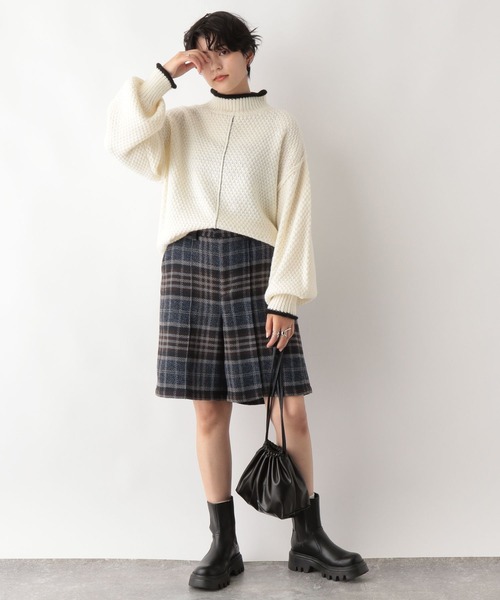 RAGEBLUE(レイジブルー)の「SET UP対応/BIGチェックハーフパンツ(スラックス・レディース・グレー/ブラウン・FREE)」の4枚目の写真