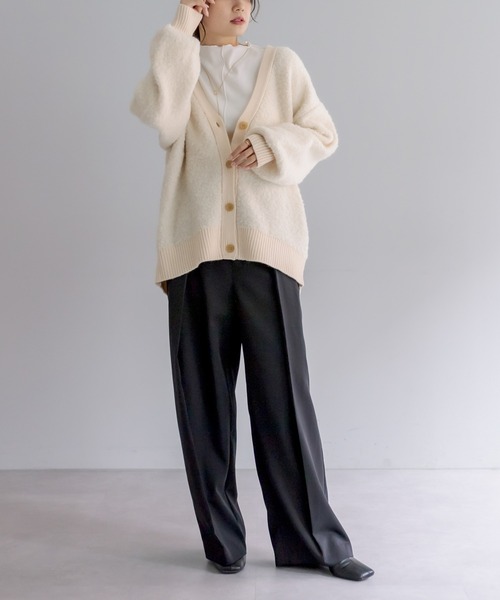 PUAL CE CIN（ピュアルセシン）の「ループヤーンカーディガン（カーディガン/ボレロ・レディース・チャコールグレー/ベージュ/アイボリー・FREE）」の19枚目の写真