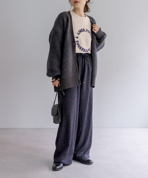 PUAL CE CIN（ピュアルセシン）の「ループヤーンカーディガン（カーディガン/ボレロ・レディース・チャコールグレー/ベージュ/アイボリー・FREE）」の7枚目の写真
