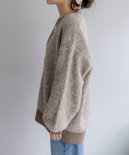 PUAL CE CIN（ピュアルセシン）の「ループヤーンカーディガン（カーディガン/ボレロ・レディース・チャコールグレー/ベージュ/アイボリー・FREE）」の14枚目の写真