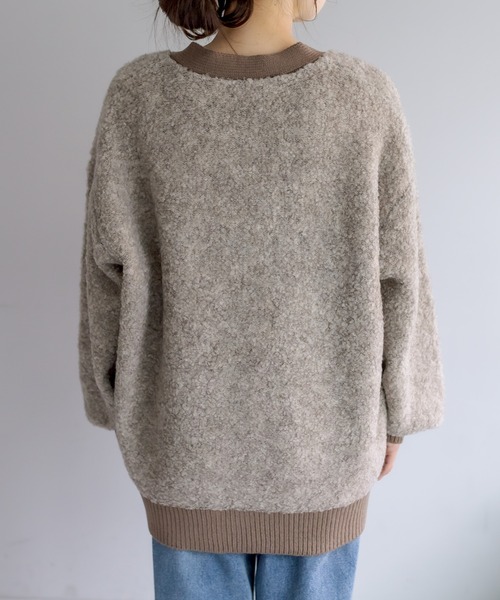 PUAL CE CIN（ピュアルセシン）の「ループヤーンカーディガン（カーディガン/ボレロ・レディース・チャコールグレー/ベージュ/アイボリー・FREE）」の16枚目の写真