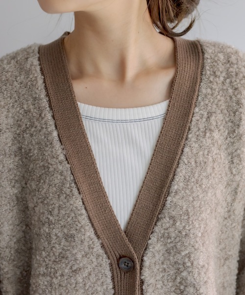 PUAL CE CIN（ピュアルセシン）の「ループヤーンカーディガン（カーディガン/ボレロ・レディース・チャコールグレー/ベージュ/アイボリー・FREE）」の10枚目の写真