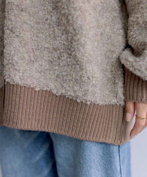 PUAL CE CIN（ピュアルセシン）の「ループヤーンカーディガン（カーディガン/ボレロ・レディース・チャコールグレー/ベージュ/アイボリー・FREE）」の8枚目の写真