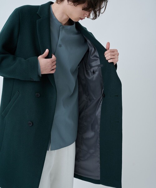 CITY TOKYO（シティトウキョウ）の「SUPER140ウールチェスターコート〈撥水〉（チェスターコート・メンズ・ダークブルー/ダークグリーン/ライトグレー/ブラック・1/3/2）」の12枚目の写真