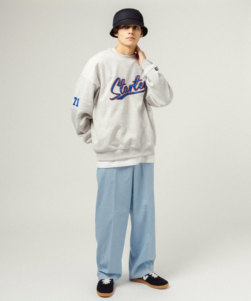 STARTER(スターター)の「STARTER オーバーサイズ ブランドロゴ刺繍 クルーネックスウェットトレーナー(スウェット・メンズ・ブラック/グレー系その他/グレー/グリーン系その他/ブラック系その他/グリーン・L/M/XL)」の18枚目の写真