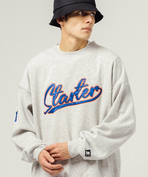 STARTER(スターター)の「STARTER オーバーサイズ ブランドロゴ刺繍 クルーネックスウェットトレーナー(スウェット・メンズ・ブラック/グレー系その他/グレー/グリーン系その他/ブラック系その他/グリーン・L/M/XL)」の16枚目の写真