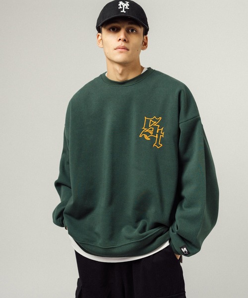 STARTER(スターター)の「STARTER オーバーサイズ ブランドロゴ刺繍 クルーネックスウェットトレーナー(スウェット・メンズ・ブラック/グレー系その他/グレー/グリーン系その他/ブラック系その他/グリーン・L/M/XL)」の22枚目の写真