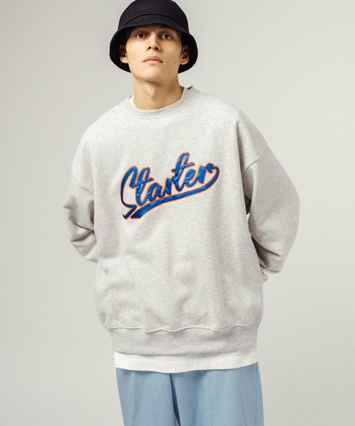 STARTER(スターター)の「STARTER オーバーサイズ ブランドロゴ刺繍 クルーネックスウェットトレーナー(スウェット・メンズ・ブラック/グレー系その他/グレー/グリーン系その他/ブラック系その他/グリーン・L/M/XL)」の15枚目の写真