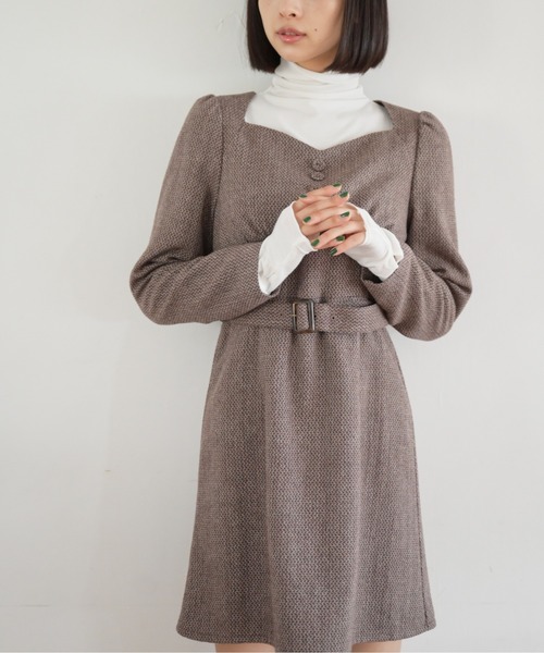 FREE'S MART（フリーズマート）の「パネル切替ミニワンピース（ワンピース・レディース・ブラウン系その他/ブラック系その他/グリーン系その他・MEDIUM/SMALL）」の4枚目の写真