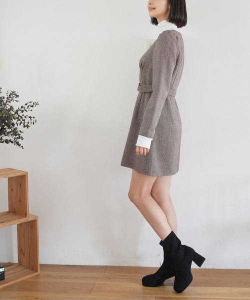 FREE'S MART（フリーズマート）の「パネル切替ミニワンピース（ワンピース・レディース・ブラウン系その他/ブラック系その他/グリーン系その他・MEDIUM/SMALL）」の10枚目の写真