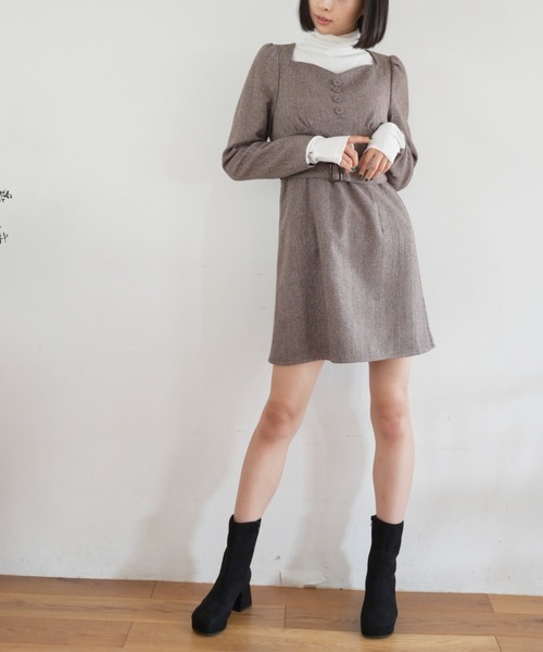 FREE'S MART（フリーズマート）の「パネル切替ミニワンピース（ワンピース・レディース・ブラウン系その他/ブラック系その他/グリーン系その他・MEDIUM/SMALL）」の8枚目の写真