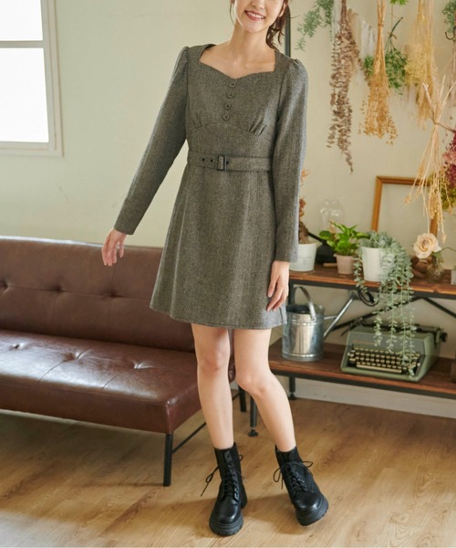 FREE'S MART（フリーズマート）の「パネル切替ミニワンピース（ワンピース・レディース・ブラウン系その他/ブラック系その他/グリーン系その他・MEDIUM/SMALL）」の15枚目の写真