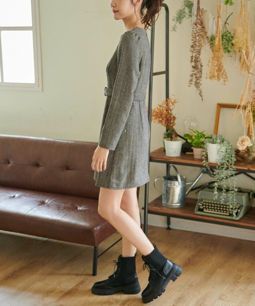 FREE'S MART（フリーズマート）の「パネル切替ミニワンピース（ワンピース・レディース・ブラウン系その他/ブラック系その他/グリーン系その他・MEDIUM/SMALL）」の17枚目の写真