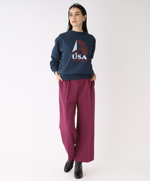 OPAQUE.CLIP(オペークドットクリップ)の「◆【GOOD ROCK SPEED】別注 USA YACHT CLUB SWEAT(スウェット・レディース・ネイビー/オフホワイト・02)」の11枚目の写真