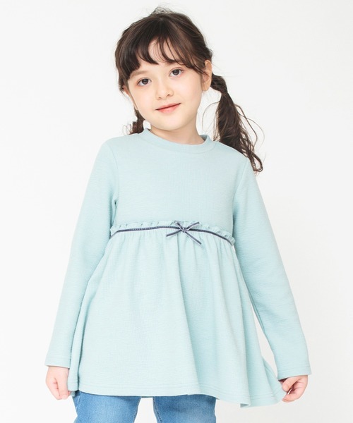 BRANSHES(ブランシェス)の「ベロアリボン付きチュニック(スウェット・キッズ・ライトグリーン/ピンク・140/130/120/150/110/90/100)」の7枚目の写真
