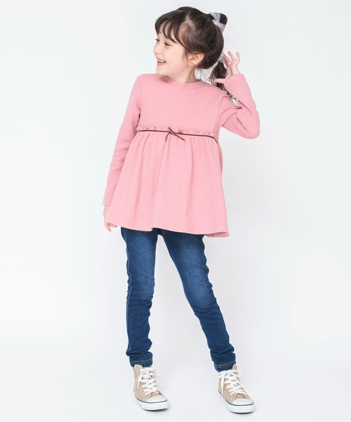 BRANSHES(ブランシェス)の「ベロアリボン付きチュニック(スウェット・キッズ・ライトグリーン/ピンク・140/130/120/150/110/90/100)」の8枚目の写真