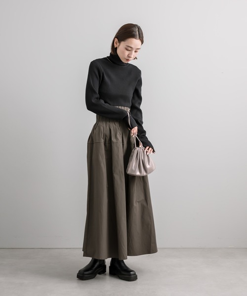 mystic（ミスティック）の「シャーリングボリュームスカート（スカート・レディース・ブラック/カーキ・FREE）」の5枚目の写真