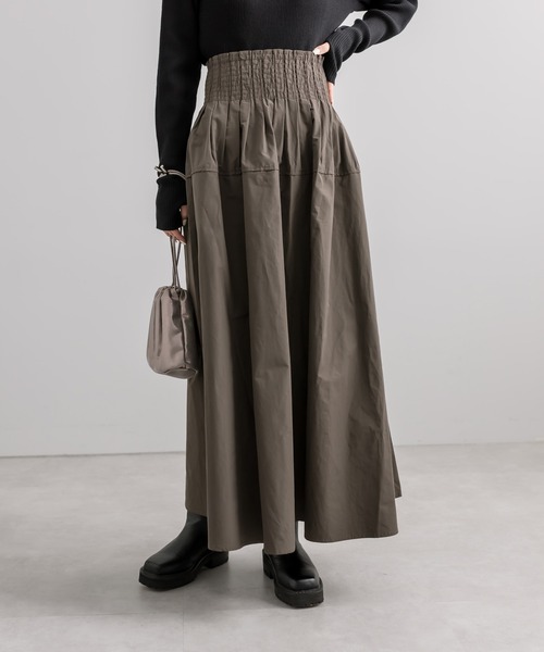 mystic（ミスティック）の「シャーリングボリュームスカート（スカート・レディース・ブラック/カーキ・FREE）」の7枚目の写真