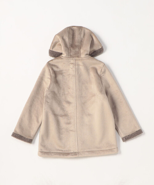 COMME CA ISM（コムサイズム）の「ジャージーフェイクムートンコート（M110～120・L120～130）（ムートンコート・キッズ・チャコール/ベージュ・MEDIUM/LARGE）」の10枚目の写真