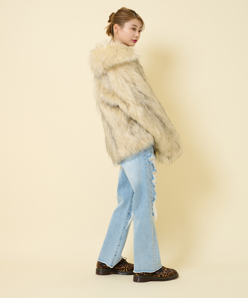 U by SPICK&SPAN(ユーバイスピックアンドスパン)の「【JAKKE/ジャッキー】 TRACI FAUX FUR コート(その他アウター・レディース・アイボリー・FREE)」の15枚目の写真