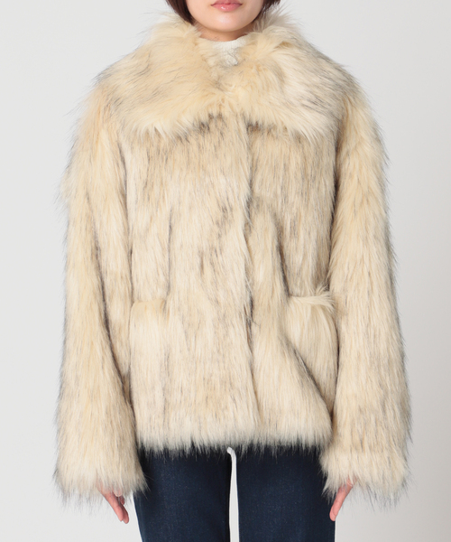 U by SPICK&SPAN(ユーバイスピックアンドスパン)の「【JAKKE/ジャッキー】 TRACI FAUX FUR コート(その他アウター・レディース・アイボリー・FREE)」の17枚目の写真