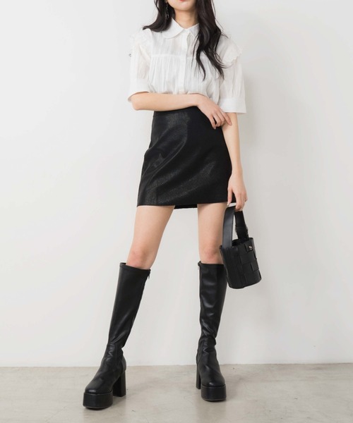 OLUPIC（オルピック）の「OLUPIC/【WEB限定】ストライプレースパフスリーブブラウス（シャツ/ブラウス・レディース・ブラック/グリーン/ホワイト・FREE）」の20枚目の写真