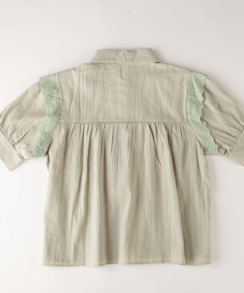 OLUPIC（オルピック）の「OLUPIC/【WEB限定】ストライプレースパフスリーブブラウス（シャツ/ブラウス・レディース・ブラック/グリーン/ホワイト・FREE）」の19枚目の写真