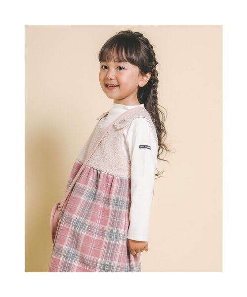 Noeil aime BeBe（ノイユエイムベベ）の「NoeilaimeBeBe/テレコ起毛タートルネックシンプル長袖Tシャツ(80~130cm)（Tシャツ/カットソー・キッズ・オフホワイト/グレー・110/130/90/120/100/80）」の3枚目の写真