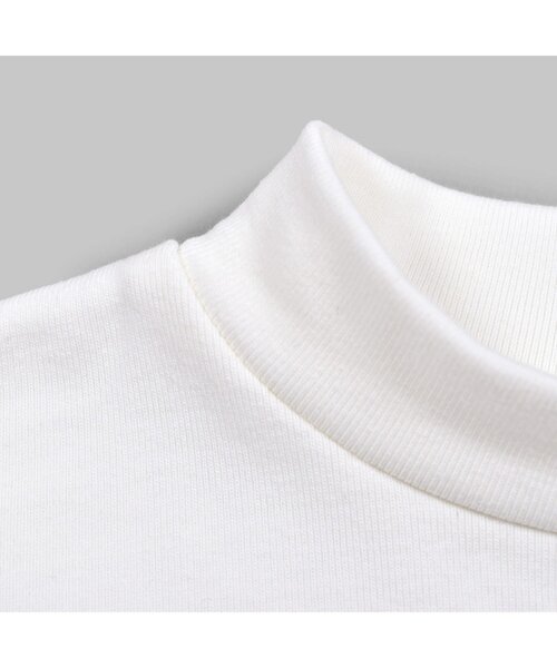 Noeil aime BeBe（ノイユエイムベベ）の「NoeilaimeBeBe/テレコ起毛タートルネックシンプル長袖Tシャツ(80~130cm)（Tシャツ/カットソー・キッズ・オフホワイト/グレー・110/130/90/120/100/80）」の11枚目の写真