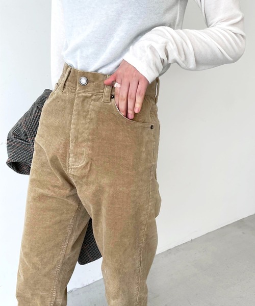 CANAL JEAN（キャナルジーン）の「RED CHOP WORKS(レッドチョップワークス) コーデュロイクロップドパンツ（その他パンツ・レディース・ブラウン/ダークベージュ/ホワイト・36/38）」の9枚目の写真
