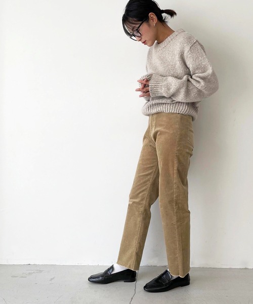 CANAL JEAN（キャナルジーン）の「RED CHOP WORKS(レッドチョップワークス) コーデュロイクロップドパンツ（その他パンツ・レディース・ブラウン/ダークベージュ/ホワイト・36/38）」の12枚目の写真