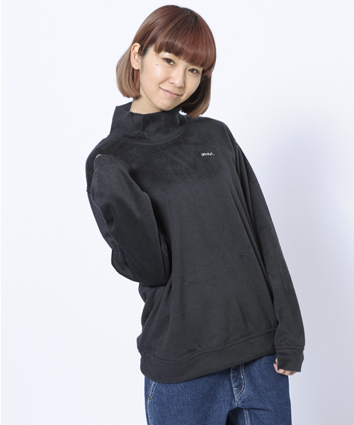 X-girl（エックスガール）の「BRUSHED L/S TOP（Tシャツ/カットソー・レディース・ホワイト/ブラック/アッシュ・1/2）」の3枚目の写真