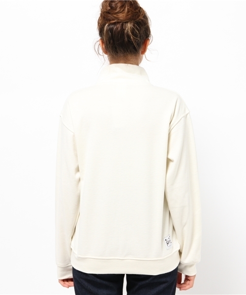X-girl（エックスガール）の「BRUSHED L/S TOP（Tシャツ/カットソー・レディース・ホワイト/ブラック/アッシュ・1/2）」の13枚目の写真