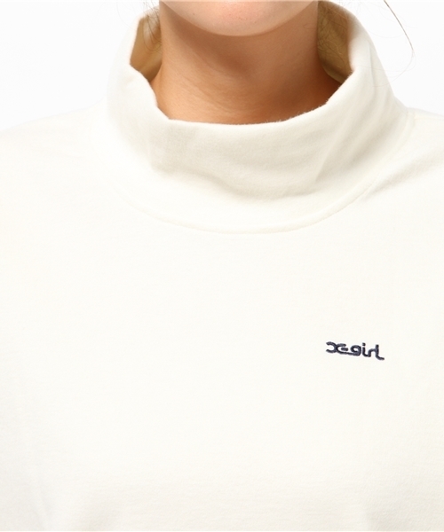 X-girl（エックスガール）の「BRUSHED L/S TOP（Tシャツ/カットソー・レディース・ホワイト/ブラック/アッシュ・1/2）」の14枚目の写真